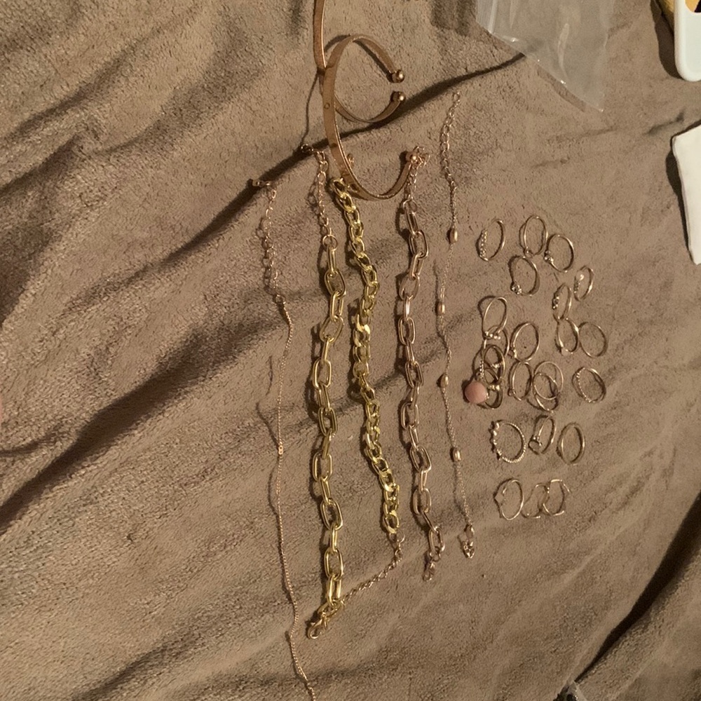 Bracelets and rings set mixed! Rose gold and gold